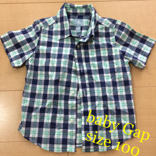 ベビーギャップ(babyGAP)の☆未使用☆  bay gap チェックシャツ 半袖シャツ 日本表記 3才 100(ブラウス)