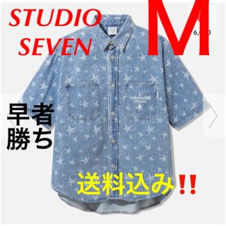 ジーユー(GU)の【新品★送料込み‼️】デニムワークシャツ(5分袖) STUDIO SEVEN(シャツ)