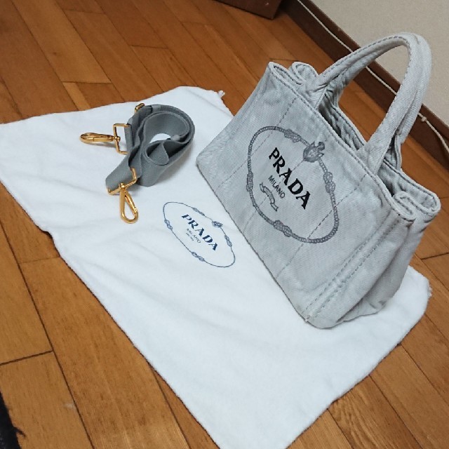 PRADA カナパ デニムファブリックバッグ