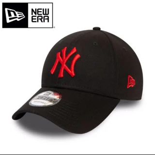 ニューエラー(NEW ERA)のニューエラ キャップ NY ヤンキース 黒 ブラック ロゴ 赤 レッド RED(キャップ)