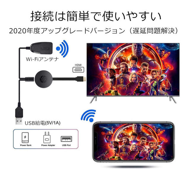 Chromecast クロームキャスト スマホ/家電/カメラのテレビ/映像機器(映像用ケーブル)の商品写真