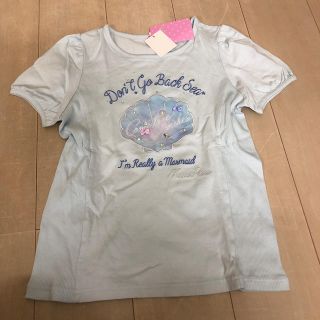 メゾピアノジュニア(mezzo piano junior)の新品メゾピアノのシェル柄Tシャツ★160L L★水色シェル柄貝殻(Tシャツ/カットソー)