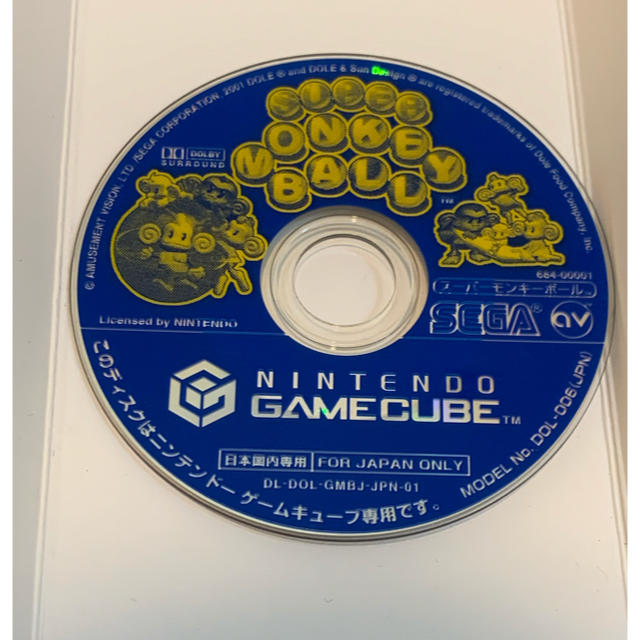 ニンテンドーゲームキューブ(ニンテンドーゲームキューブ)のゲームキューブソフト スーパーモンキーボール エンタメ/ホビーのゲームソフト/ゲーム機本体(家庭用ゲームソフト)の商品写真
