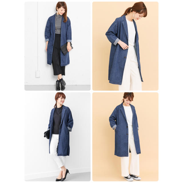 URBAN RESEARCH DOORS(アーバンリサーチドアーズ)のURBAN RESEARCH DOORS WOMEN デニムチェスターコート レディースのジャケット/アウター(チェスターコート)の商品写真