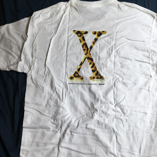 XL 90s 美品 Apple MAC OS X Jaguar TEE アップルTシャツ/カットソー(半袖/袖なし)