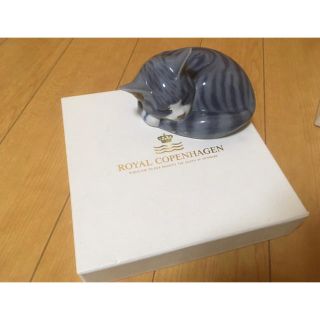 ロイヤルコペンハーゲン(ROYAL COPENHAGEN)のロイヤルコペンハーゲン　猫の置物(置物)