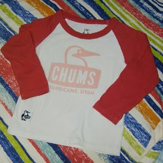 チャムス(CHUMS)のチャムス CHUMS ラグランTシャツ レッド キッズサイズS 90-100(Tシャツ/カットソー)