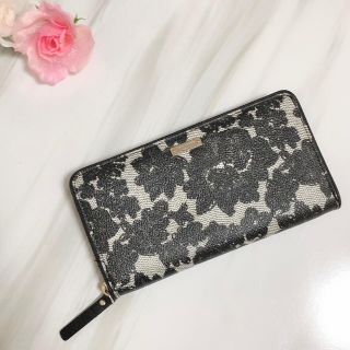 ケイトスペードニューヨーク(kate spade new york)の【値下げ】kate spade ケイトスペード 長財布 黒 花柄 レース(財布)