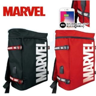 マーベル(MARVEL)のMARVEL　マーベル　ボックス型リュック　バッグ　USB充電可能　ブラック(バッグパック/リュック)