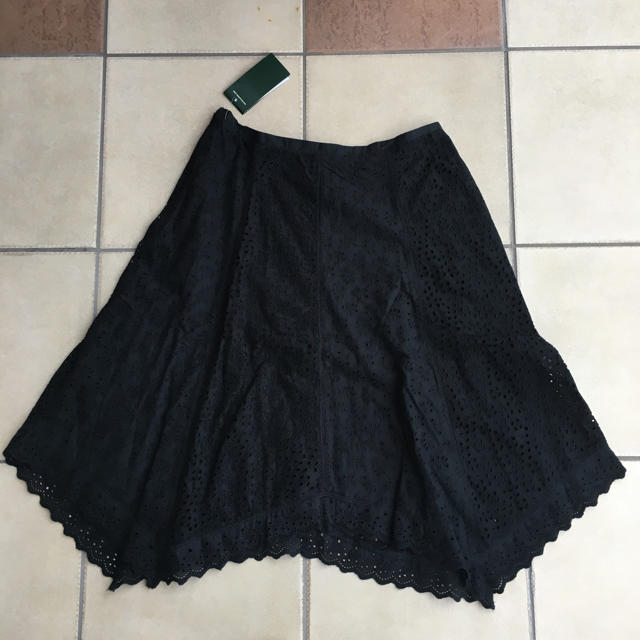 新品タグ 未着 ローレン ラルフローレン 綿100 EYELET SKIRT