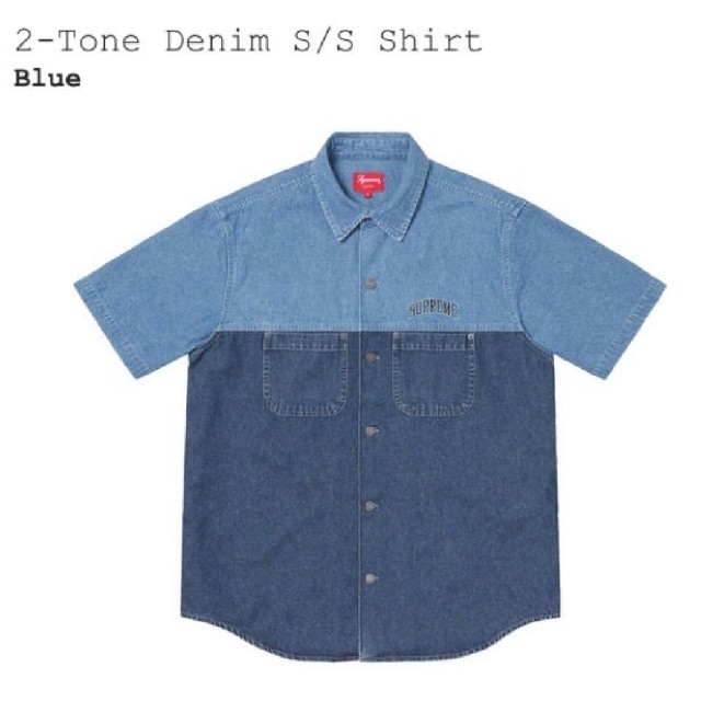 Supreme 2-Tone Denim S/S Shirt Blue M