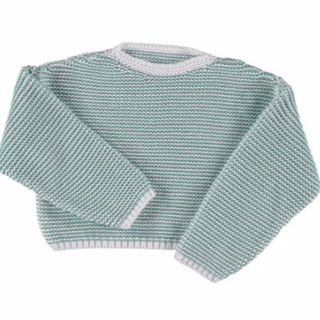 キャラメルベビー&チャイルド(Caramel baby&child )のLiilu -Knit Sweater Offwhite+Mint(ニット/セーター)