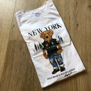 ラルフローレン(Ralph Lauren)の大人ok メンズM L相当　最新作　ポロベア  New York 白　Tシャツ(Tシャツ/カットソー(半袖/袖なし))