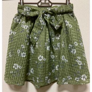 ハニーズ(HONEYS)の花柄スカート Lサイズ Honeys ハニーズ 新品 未着用 モスグリーン 夏服(その他)