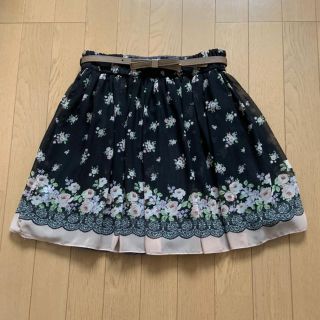 オリーブデオリーブ(OLIVEdesOLIVE)の花柄スカート オリーブデオリーブ リバーシブル ベルト付き 美品(その他)