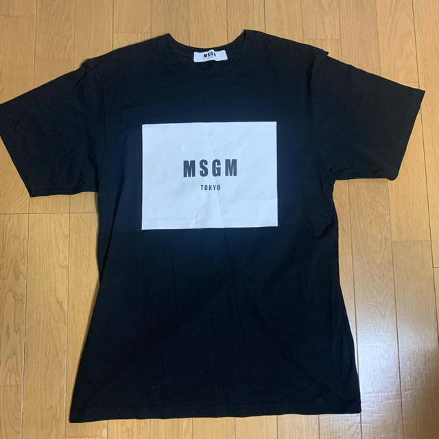 MSGM ブラックロゴ　tシャツ