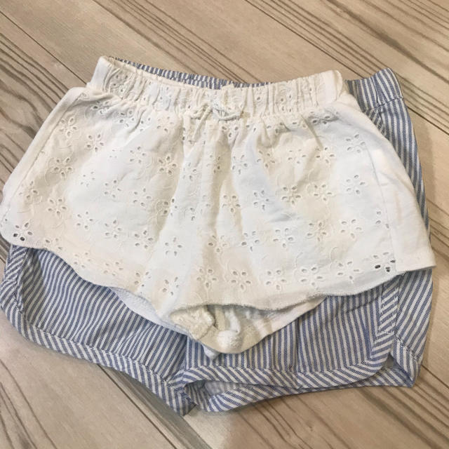 ZARA KIDS(ザラキッズ)の美品！【ZARA】【H＆M】ショートパンツ サイズ90 2枚セット！ キッズ/ベビー/マタニティのキッズ服女の子用(90cm~)(パンツ/スパッツ)の商品写真