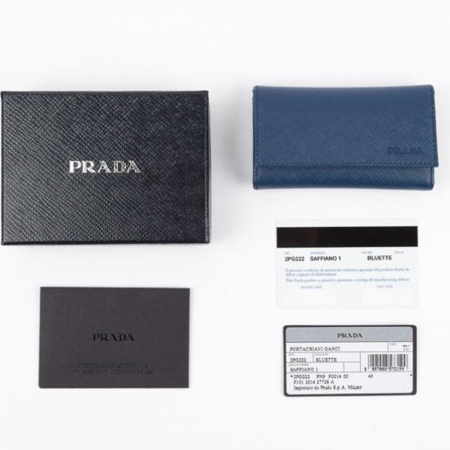 新品 PRADA プラダ メンズ キーケース 鍵入れ BALTICO ネイビー