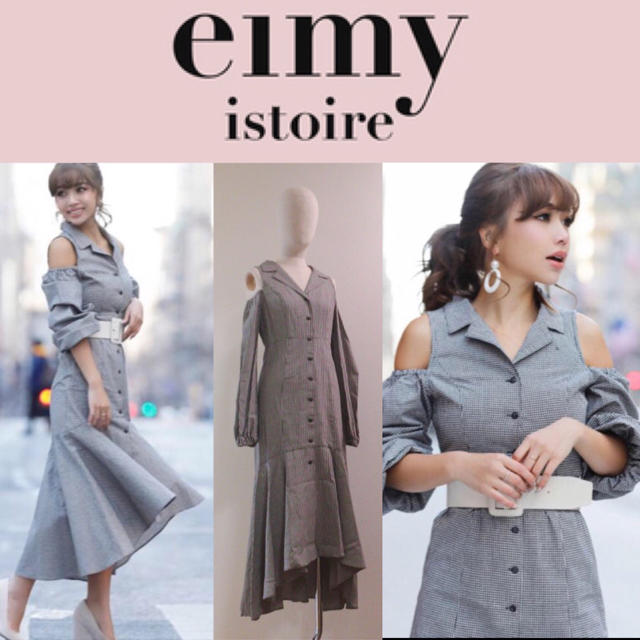 eimy istoire(エイミーイストワール)の【eimy istoire】タグ付き♡ギンガムチェックマーメイドワンピース レディースのワンピース(ロングワンピース/マキシワンピース)の商品写真