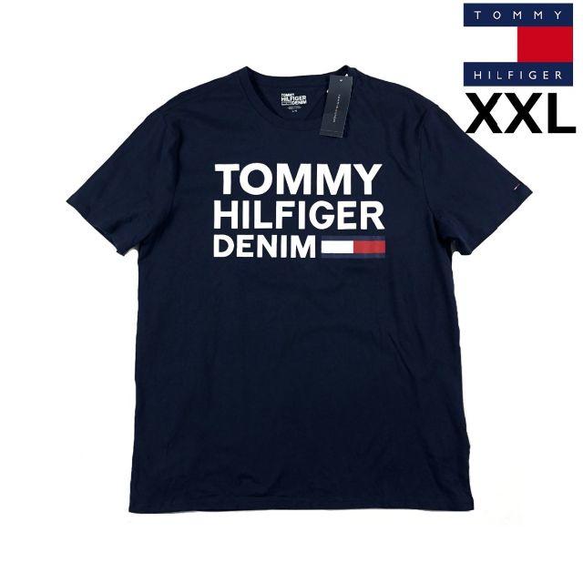 TOMMY HILFIGER(トミーヒルフィガー)のトミー ヒルフィガーデニム 半袖 Tシャツ ビッグロゴ(XXL)紺 181214 メンズのトップス(Tシャツ/カットソー(半袖/袖なし))の商品写真