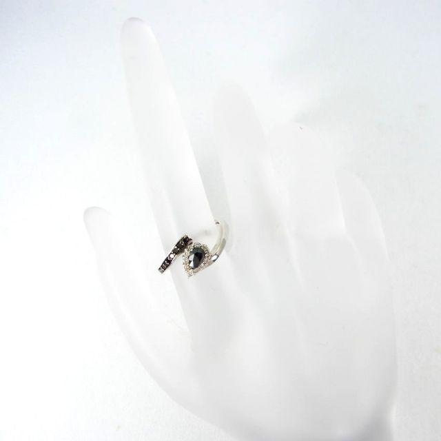 K18WG ブラックダイヤモンド リング 8号[g212-1] レディースのアクセサリー(リング(指輪))の商品写真