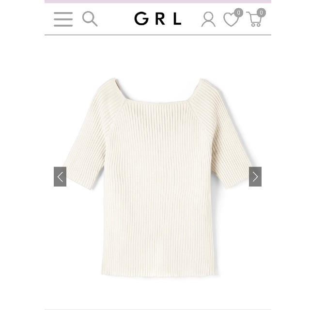 GRL(グレイル)の【新品】 GRL  スクエアネックリブニットトップス レディースのトップス(ニット/セーター)の商品写真