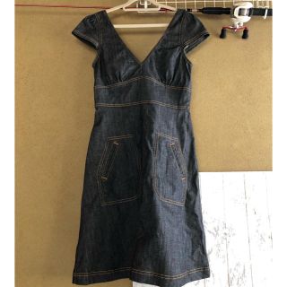 ザラ(ZARA)のバナーバレット　デニムワンピース(ひざ丈ワンピース)