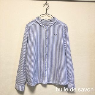 ビュルデサボン(bulle de savon)の値下げ！◾️ビュルデサボン◾️水色ストライプシャツ　F(シャツ/ブラウス(長袖/七分))