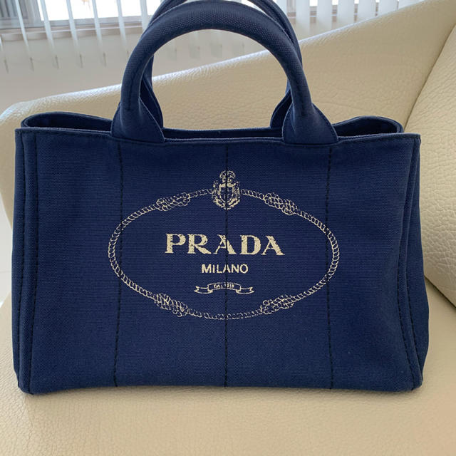 PRADA プラダ カナパ　ストライプ　ネイビー　美品❤️