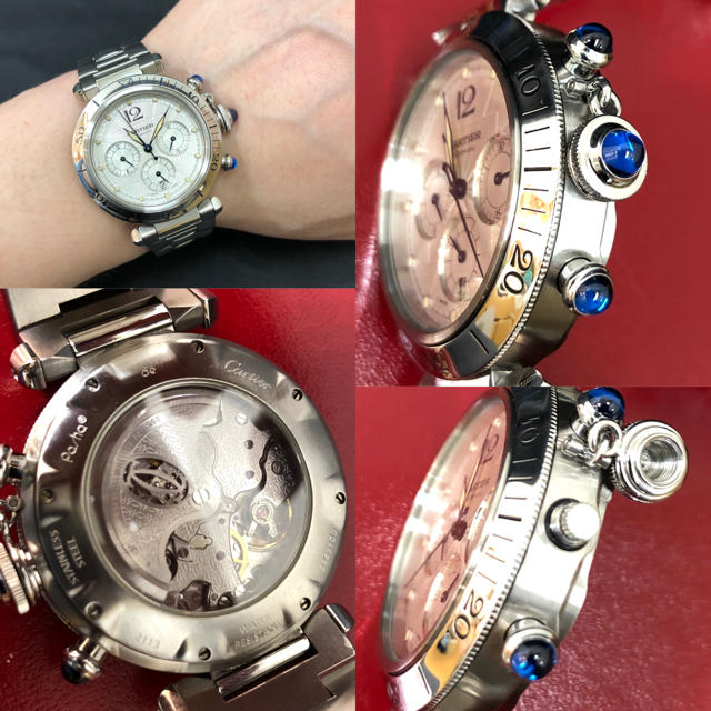 【極美品】カルティエ Cartier パシャ 38mm クロノグラフ 自動巻