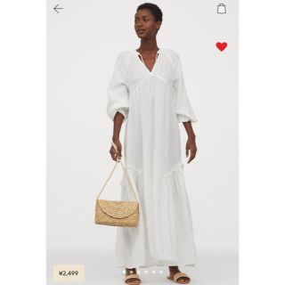 エイチアンドエム(H&M)の✴︎新品✴︎ H&M コットンカフタンワンピース Sサイズ(ロングワンピース/マキシワンピース)