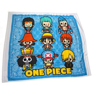 新品ONEPIECE（ワンピース）大判パンソン柄　子供用　ラップバスタオル　BL(その他)