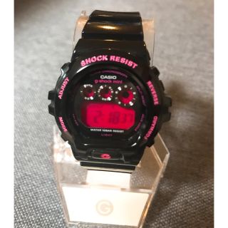 ジーショック(G-SHOCK)の【中古・希少】g-shock mini GMN-692-1JRブラック/ピンク (腕時計)