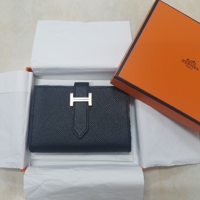 HERMES ベアンミニ　ブラック　ローズゴールド金具