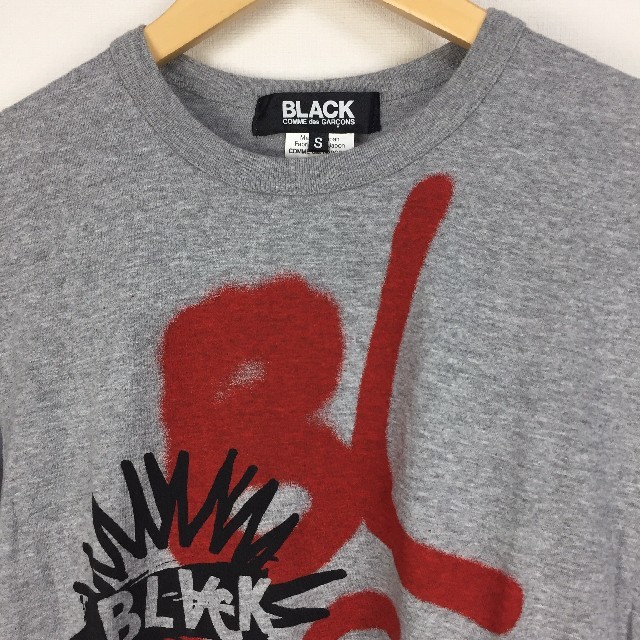 BLACK COMME des GARCONS(ブラックコムデギャルソン)の美品 ブラックコムデギャルソン 半袖Tシャツ グレー サイズS メンズのトップス(Tシャツ/カットソー(半袖/袖なし))の商品写真