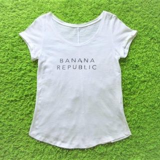 バナナリパブリック(Banana Republic)の■BANANA REPUBLIC■半袖ロールアップTシャツ■白■S(M相当)■(Tシャツ(半袖/袖なし))