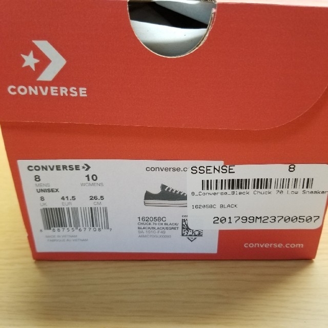 CONVERSE(コンバース)の(新品)CONVERSE  CT70  BLACK メンズの靴/シューズ(スニーカー)の商品写真