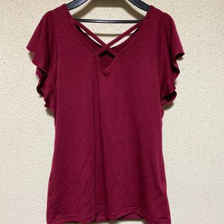 ユメテンボウ(夢展望)のフロントクロスカットソー　M  (Tシャツ/カットソー(半袖/袖なし))