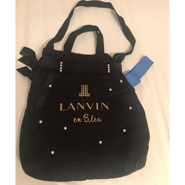 LANVIN 2wayバッグ黒の通販 by Lavender rose's shop｜ランバンオンブルーならラクマ en Bleu - ランバンオンブルー⭐︎艶ブラックサテン 新作即納