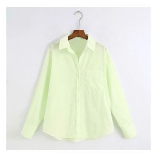 ザラ(ZARA)の1751＊S/S green ベーシック シャツ(シャツ/ブラウス(長袖/七分))