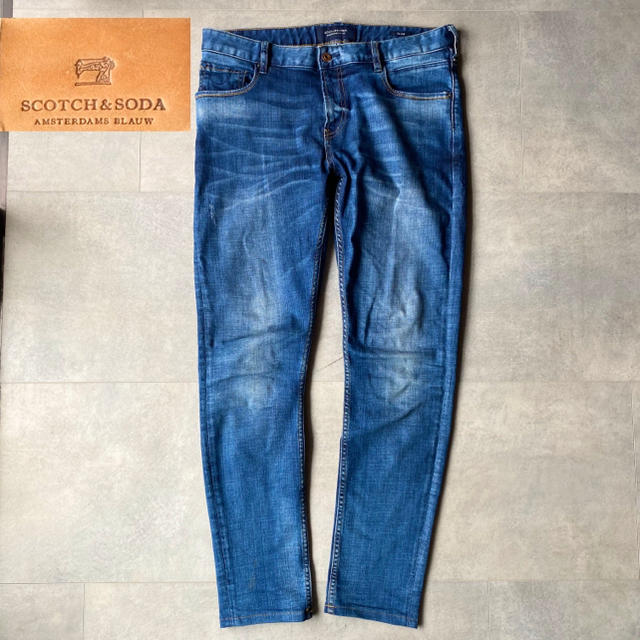 SCOTCH & SODA(スコッチアンドソーダ)のSCOTCH&SODA 加工デニムパンツ　W31 L32 メンズのパンツ(デニム/ジーンズ)の商品写真