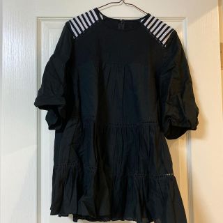 【borders at balcony】BALLERINA TOP ブラック36(シャツ/ブラウス(長袖/七分))