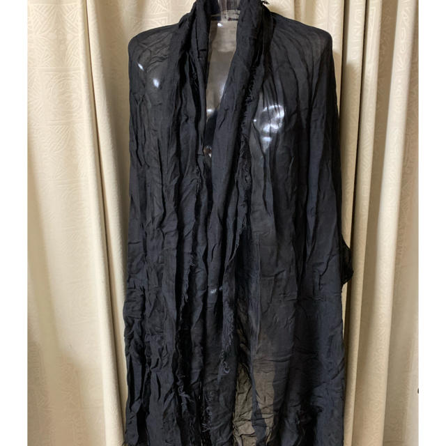 MICHIYO INABA(ミチヨイナバ)のレキップヨシエイナバ❣️透け感ブラック大判ストール レディースのファッション小物(ストール/パシュミナ)の商品写真