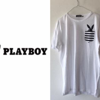 プレイボーイ(PLAYBOY)の【送料無料】プレイボーイ　Tシャツ　Lサイズ　ホワイト(Tシャツ/カットソー(半袖/袖なし))