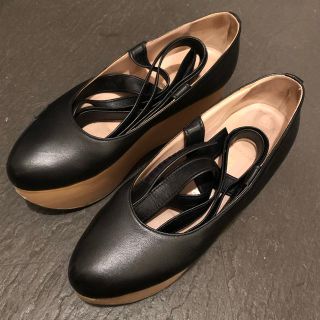 ヴィヴィアンウエストウッド(Vivienne Westwood)のVivienne westwood ロッキンホースバレリーナ　木底　ブラック(バレエシューズ)