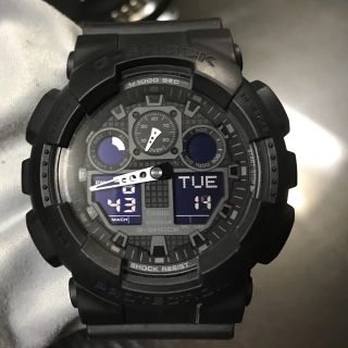 ジーショック(G-SHOCK)のCASIO G-SHOCK GA-100-1A1 海外モデル マットブラック(腕時計(アナログ))