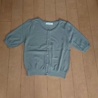 ミッシュマッシュ(MISCH MASCH)の【美品】★MISCH MASCH★ベーシック半袖ビジューボタン カーディガン M(カーディガン)