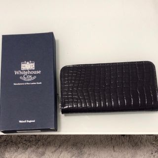 ホワイトハウスコックス(WHITEHOUSE COX)の【中古】White house Cox クロコ型押し ファスナー 長財布(長財布)