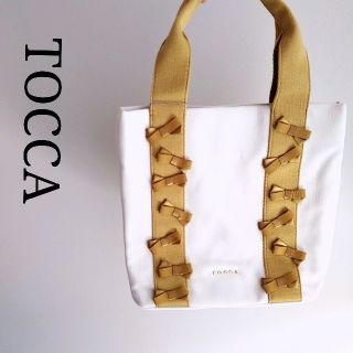 トッカ(TOCCA)のTOCCA 　新品　キャンバス　春夏 トートバッグ　リボン　ハンドバッグ(トートバッグ)