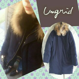 アングリッド(Ungrid)の新品 ファー衿ヘリンボーンダウン Ｓ(ダウンコート)